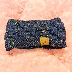 C.C Confetti Knit Chunky Navy Headband